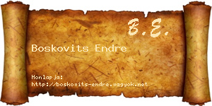 Boskovits Endre névjegykártya
