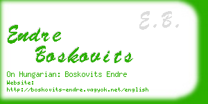 endre boskovits business card